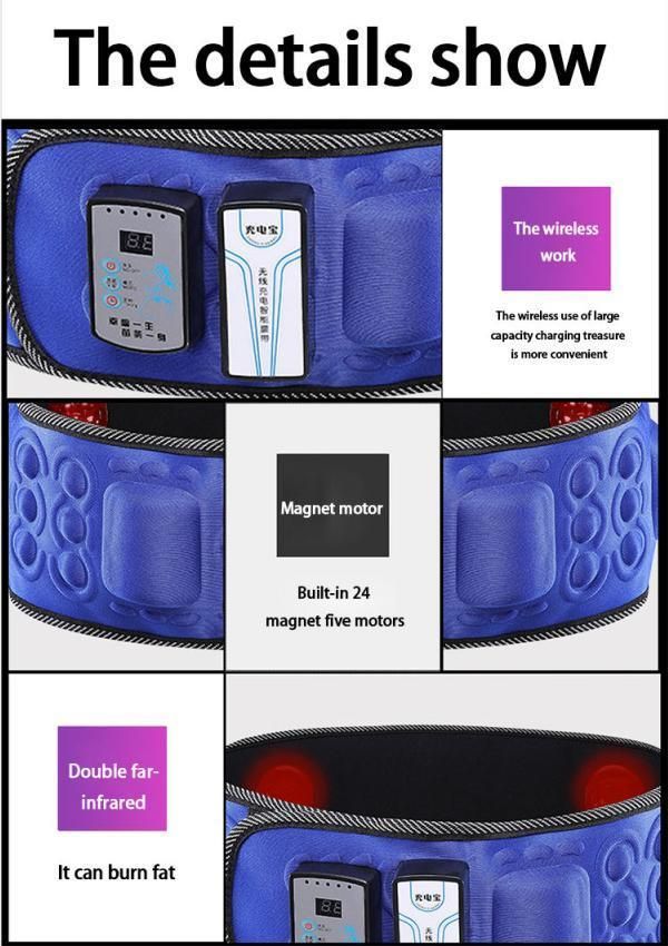 Home Use Super Slim Heated Stomach Vibrating Massage Belt for Body Slimming