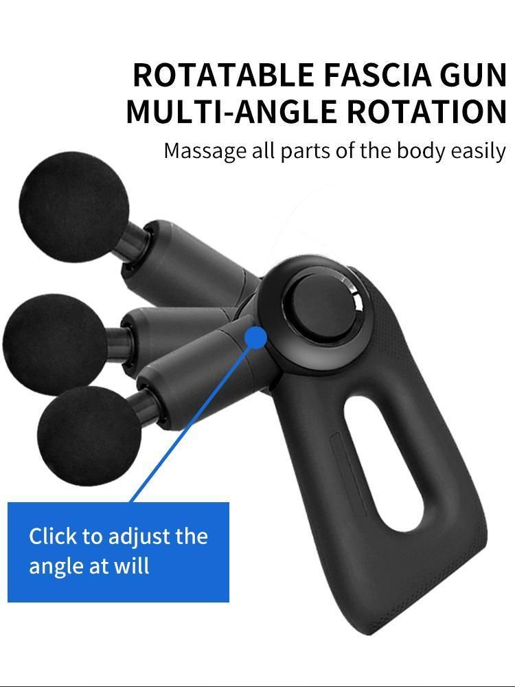 Rotating Arm Adjustable Portable Handheld Electric Deep Tissue Percussion Body Therapy Fascia Vibration Muscle Massage Gun