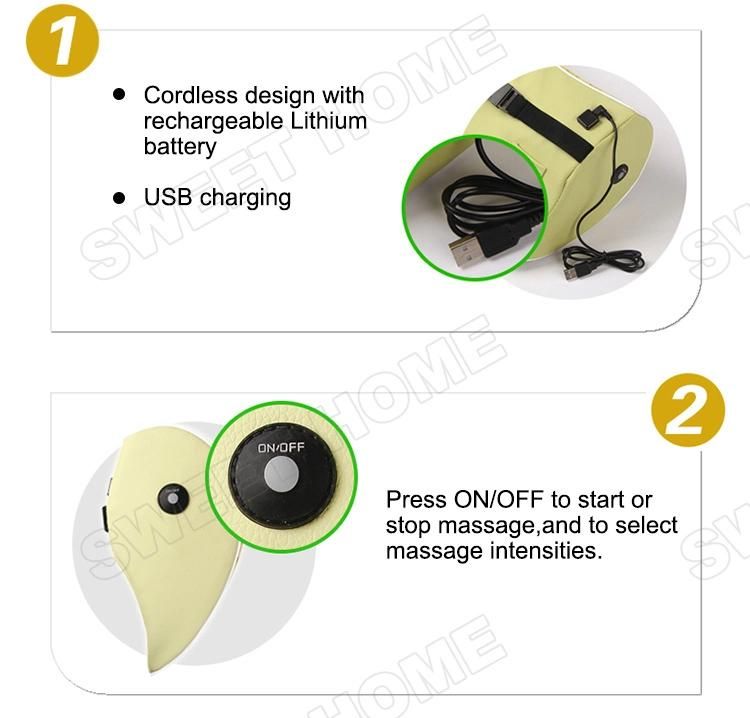 Electric Memory Foam Full Body Vibrator Massager Vibrating Back Neck Massage Pillow with Rechargeable Lithium Battery