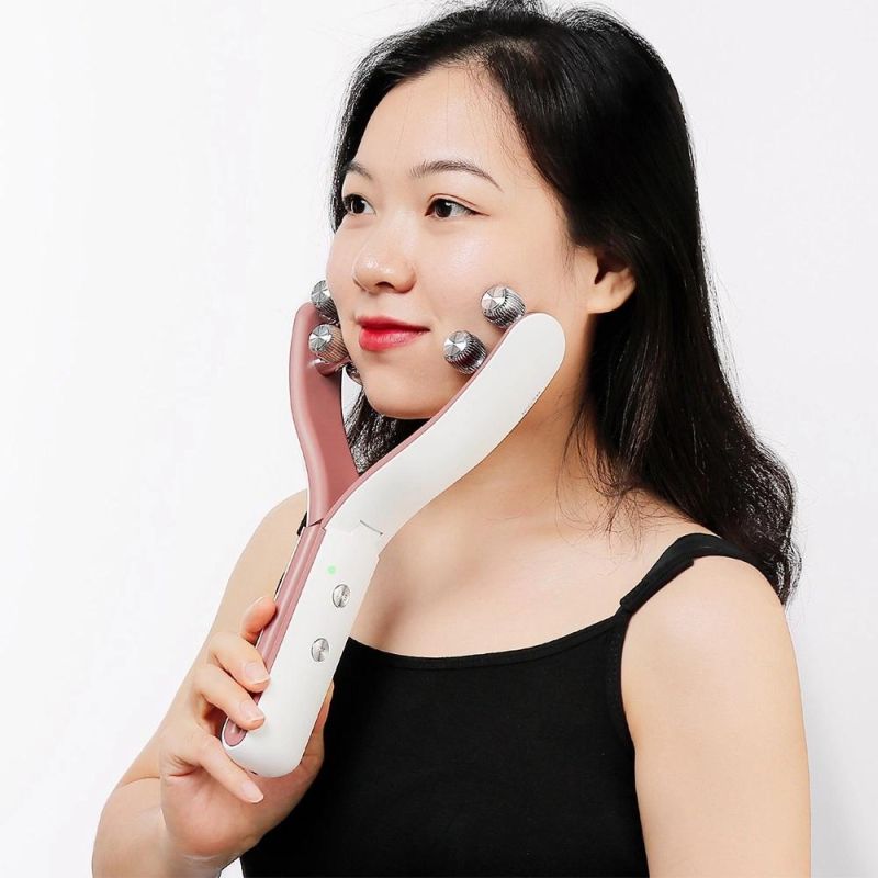 EMS Roller Massager Thin Face Arm Leg Roller Massage Double Chin Remover Fade Wrinkles Y Shape Full Body Skin Lifting Machine