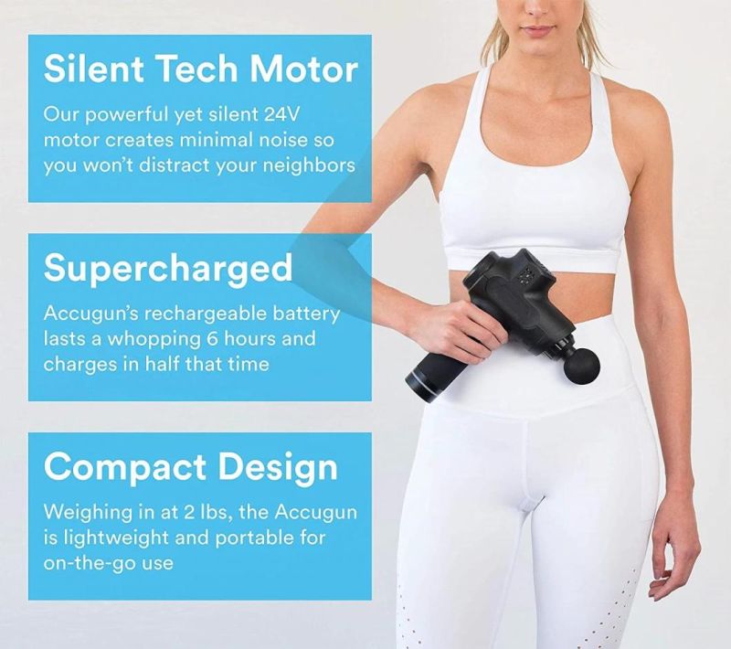 Powerful Booster Massage Gun Electric Neck Massager Gun for Pain Relief with 6 Massage Heads 20 Speed High-Intensity Deep Tissue Massage Gun Percussive Body Mas