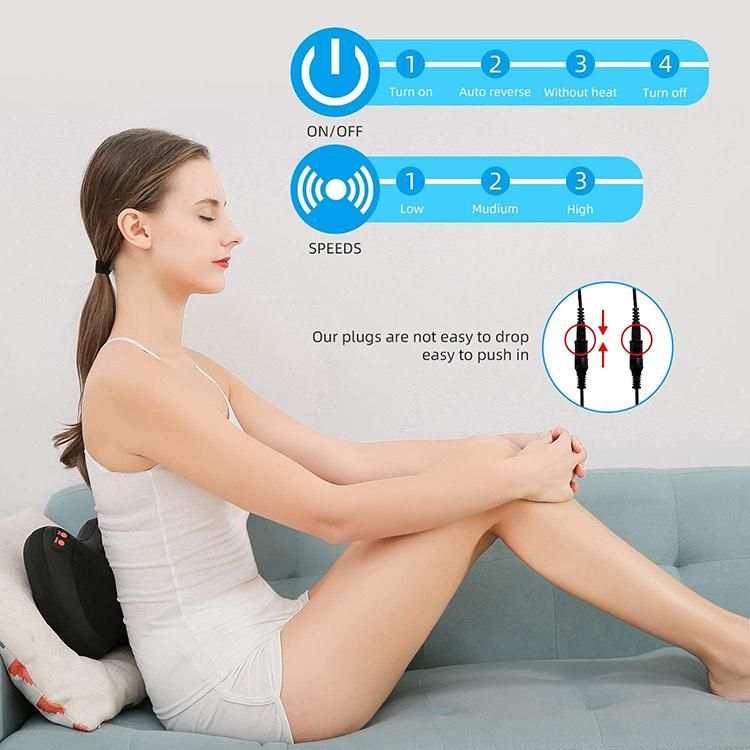 2021 CE Electric Pillow Massage Shiatsu Neck Massage Pillow with Heat Kneading Neck Massager