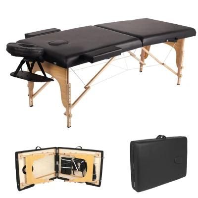 2 Section Body Wood Massage Bed Folding Massage Table