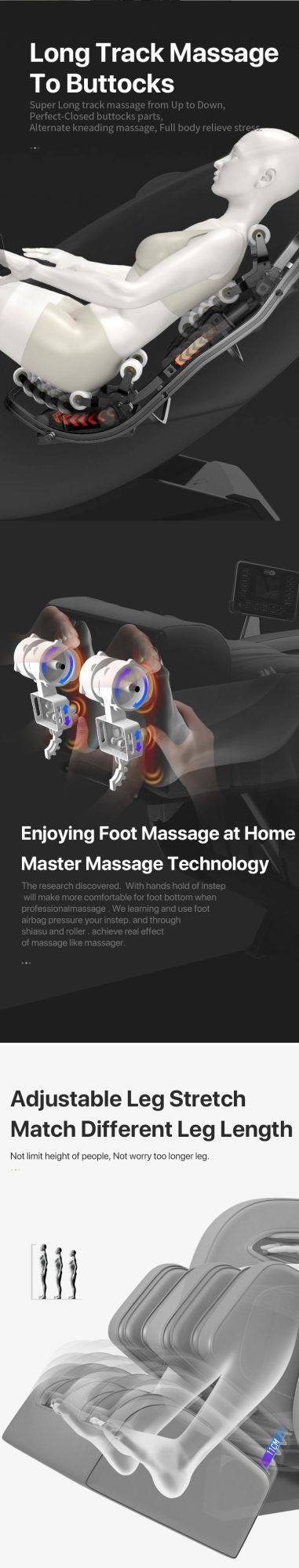 Luxury Best Selling Zero Gravity Shiatsu Massage Chair Reluex Full Body Application Music Extension Massage Chair
