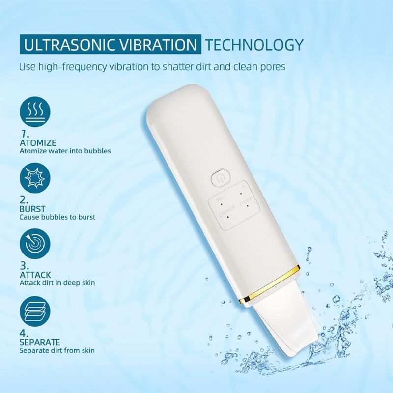 Ultrasonic Skin Scrubber Facial Deep Cleansing Cavitation Peeling Shovel Scraper Face Skin Lifting Rejuvenation Clean Machine