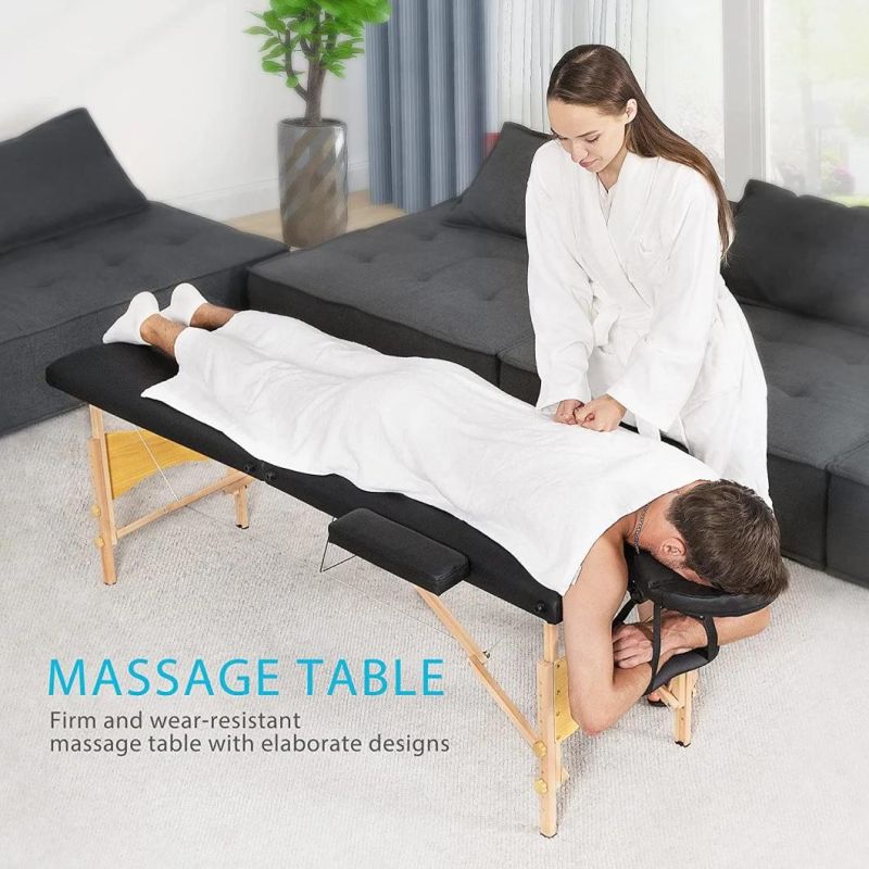 2 Section Body Wood Massage Bed Folding Massage Table