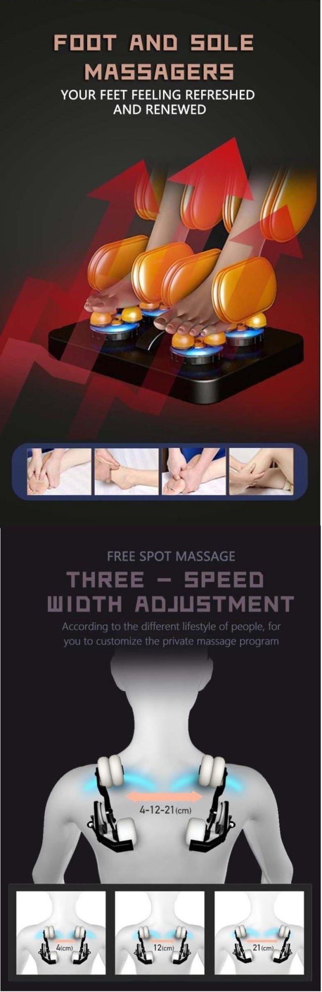 2021 New Design 4D Massage Chair Thai Strength Zero Gravity Foot SPA Foot Body Massager Massaing Neck Shoulder Hip Leg Full Body Massage Chair