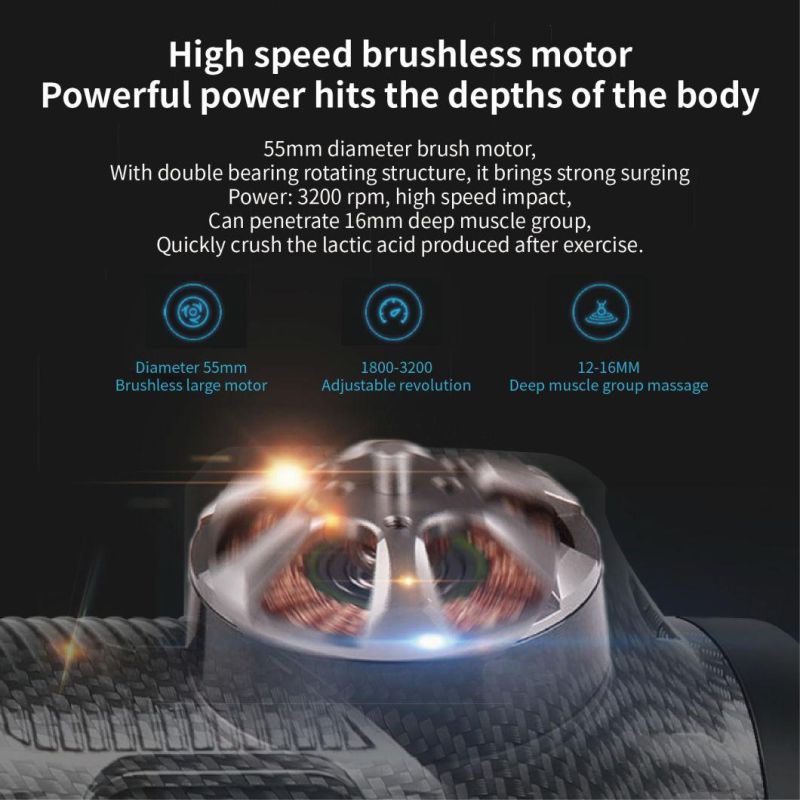 2021 New Design Brushless Massage Gun 30 Speed Low Noise Vibration Muscle Massage Gun