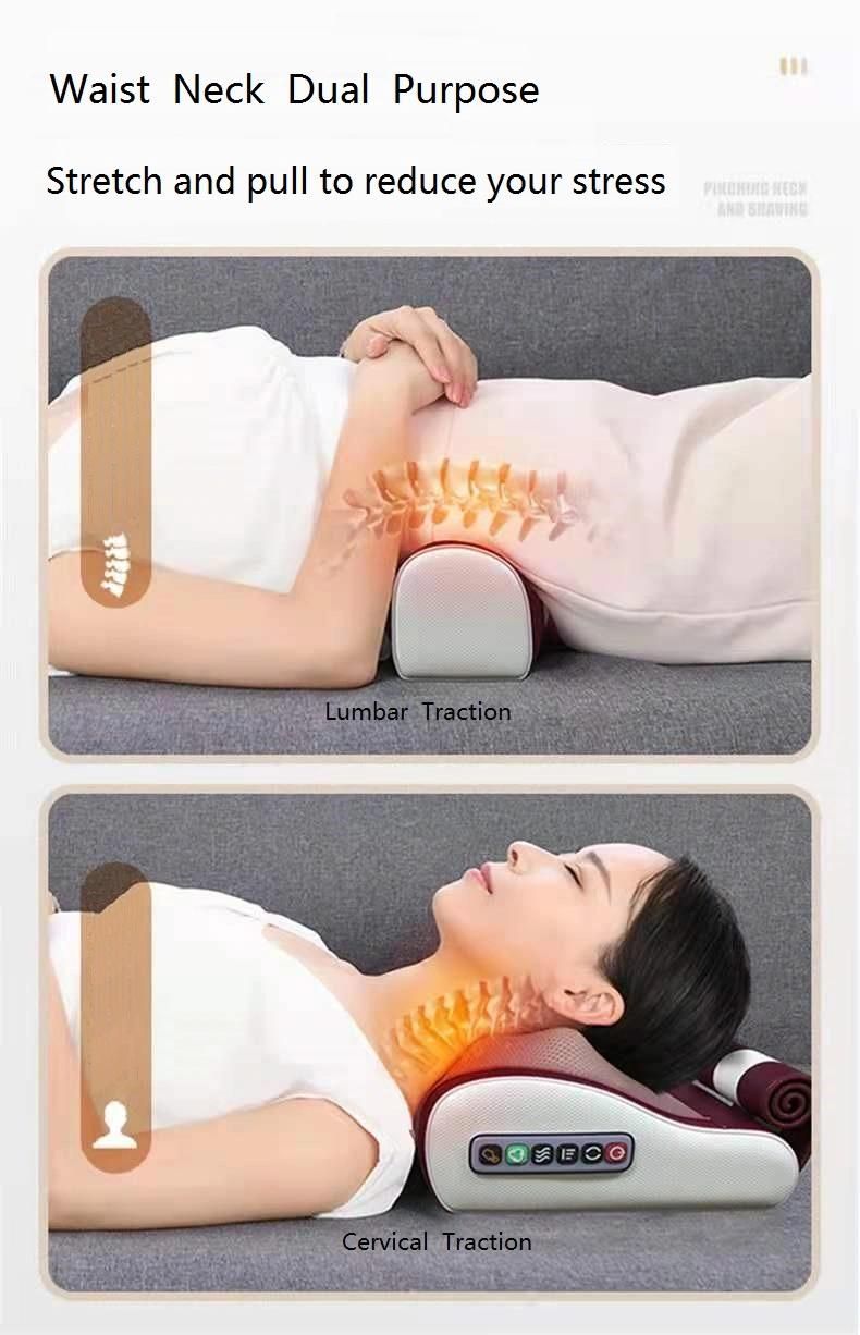 Relaxation Massage Pillow Vibrator Electric Shoulder Back Heating Kneading Infrared Pillow Shiatsu Neck Massager