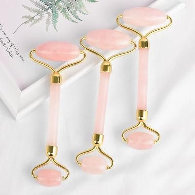 2019 New Product Rose Quartz Guasha and Jade Roller with Box