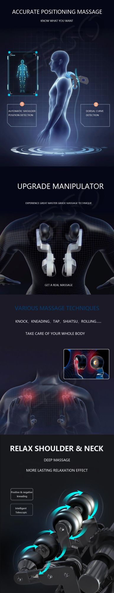 Luxury Electric 4D Zero Gravity Full Body Shiatsu Recliner Massage Chair with Bluetooth Music
