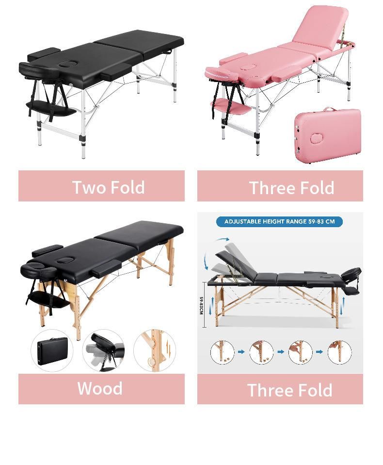 Portable Folding Durable Adjustable Chiropractic Stretcher Beauty Massage Bed