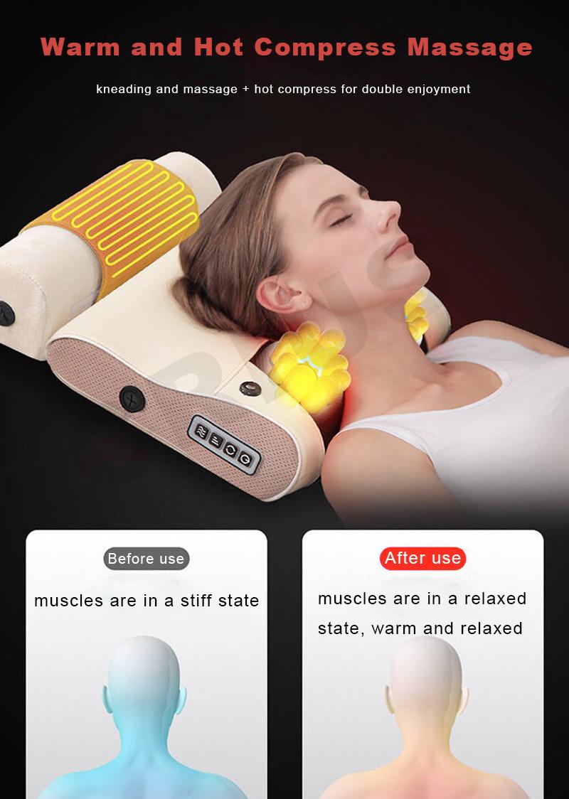 Car Home Electric Massage Pillow Neck Shoulder Back Massager Pillow with Heat