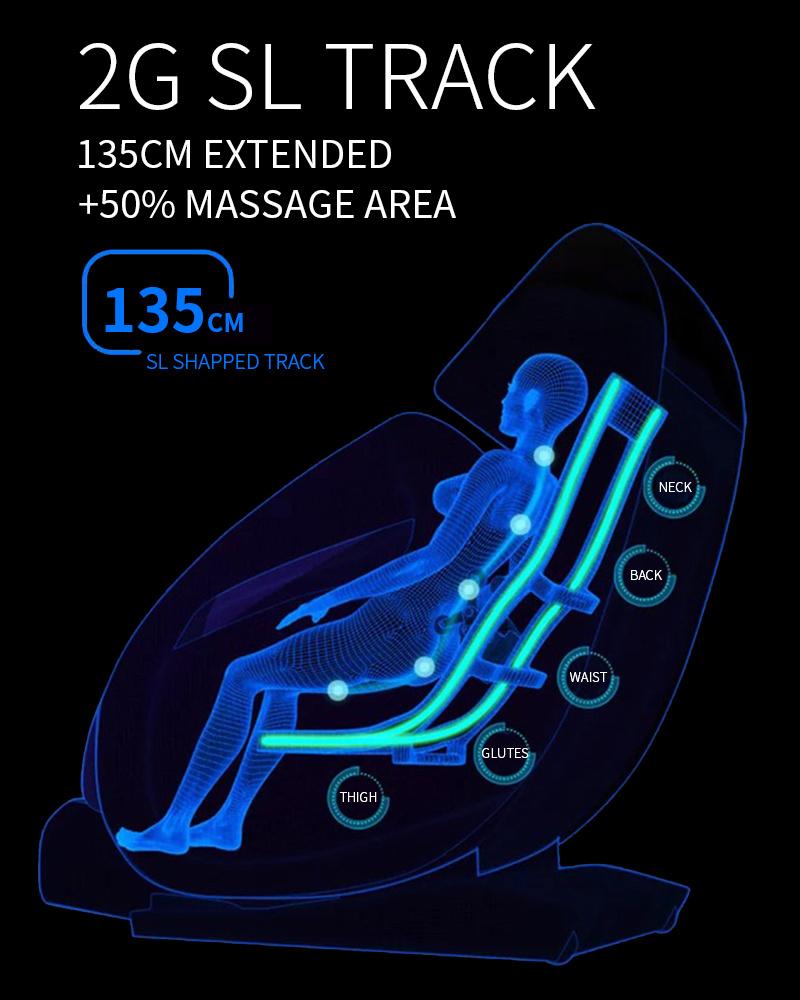 2022 3D Full Body Shiatsu Massage Chair, MW-M860L White and Orange