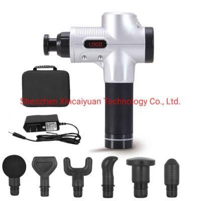 Powerful Massage Gun 30 Speeds LCD Screen Handled Percussion Deep Tissue Vibration Full Body Muscle Electric Massager Products