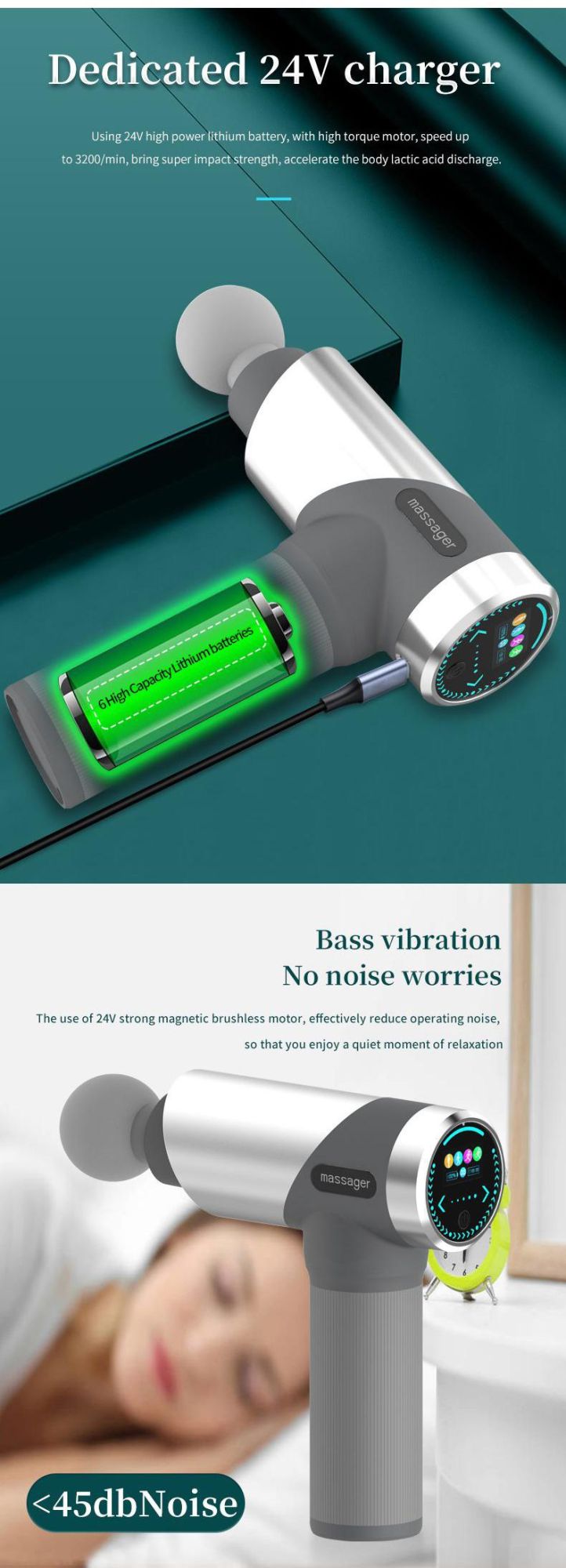 New Massager High Frequency Smart Portable Vibration APP Massage Gun