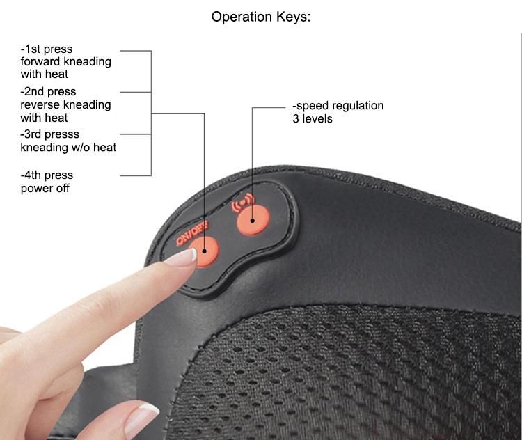 Car Home Use Portable Shiatsu Body Massager Head Back Neck Rolling Kneading Massage Pillow