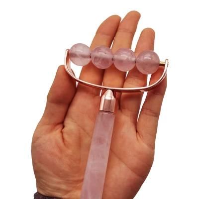 New Beauty Care Product Rose Quartz Jade Roller Pink Body Massage Tool
