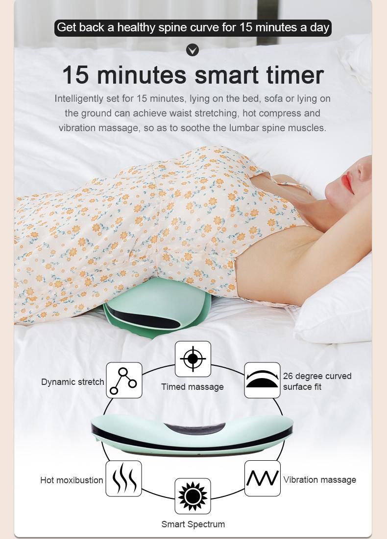 New Invented Back Pain Relief Intelligent Electric Lumbar Heat Traction Back Massager
