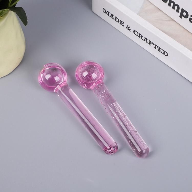 Low MOQ Pink Rose Glitters Popular Crystal Ice Ball Facial Therapy Massager Globes Beauty
