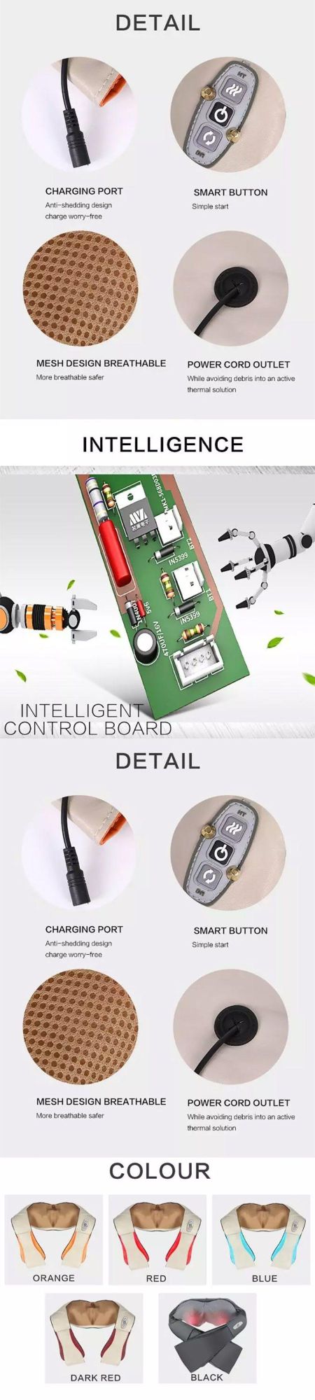 Changing The Current Intensity Head Tahath Carton Massage Cushion Massager