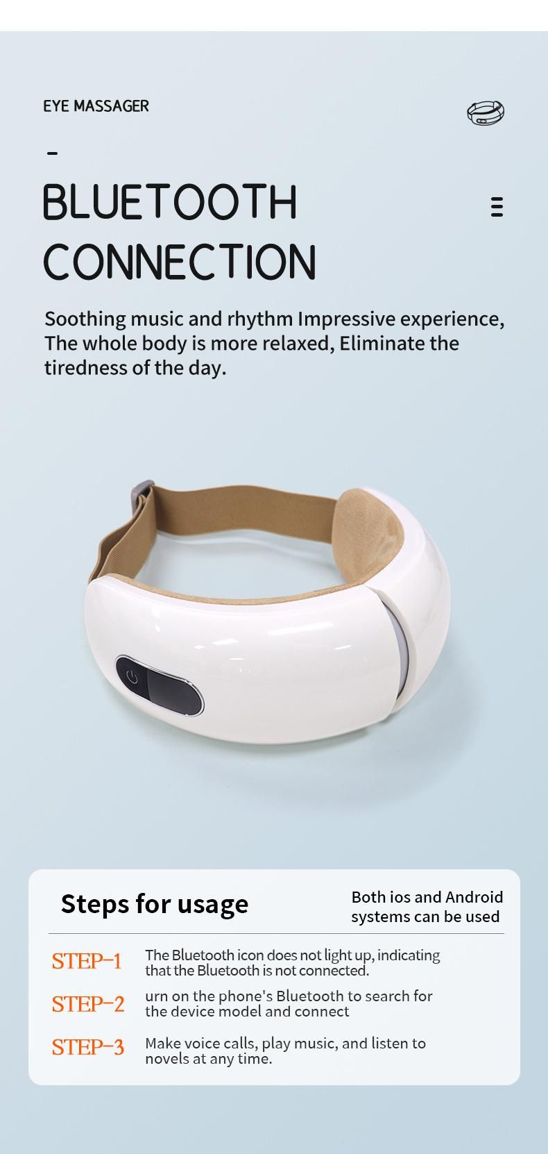 Foldable Wireless Music Graphene Heating Eye Massager