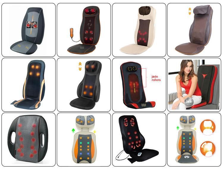 Multifunction Electric Air Pressure Kneading Vibrating Neck Shoulder Back Buttocks Massage Mat 3D Shiatsu Car Seat Massage Cushion with Tappers