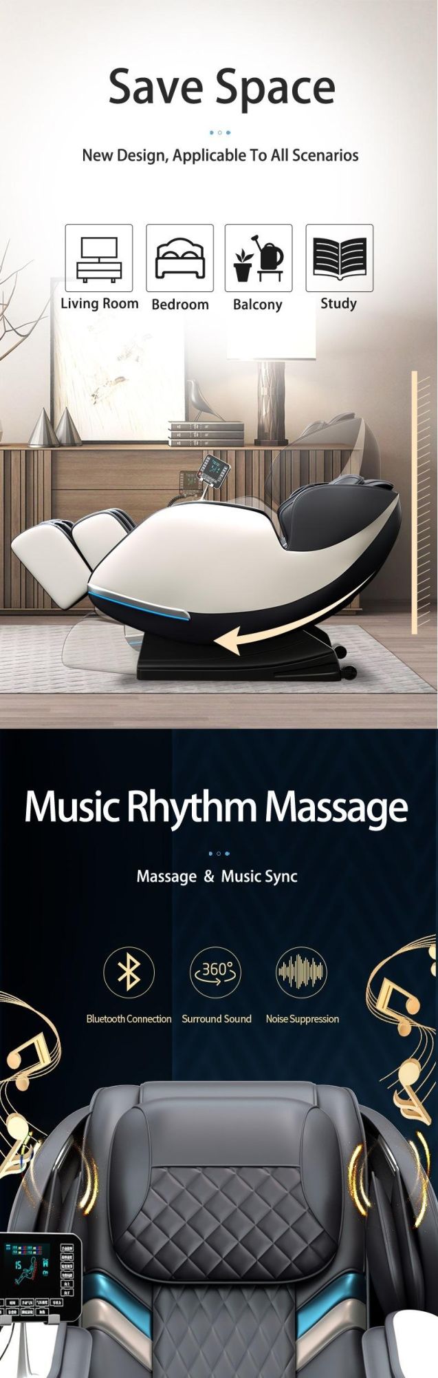 Luxury Commercial Full Body Massage Chair 8d Zero Gravity Luxury Bluetooth