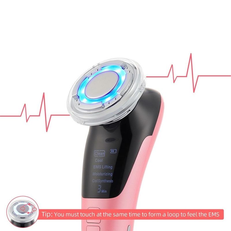 5 Modes Hot Cold Face Massager EMS Face Lifting Machine Skin Rejuvenation Skin Brighten Moisturizing Anti Wrinkle Pore Cleaner