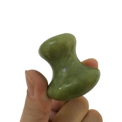 Hot Sale Dark Green Jade Stone Guasha Tool Jade Feng Mushroom Shaped Guasha Massage Tools