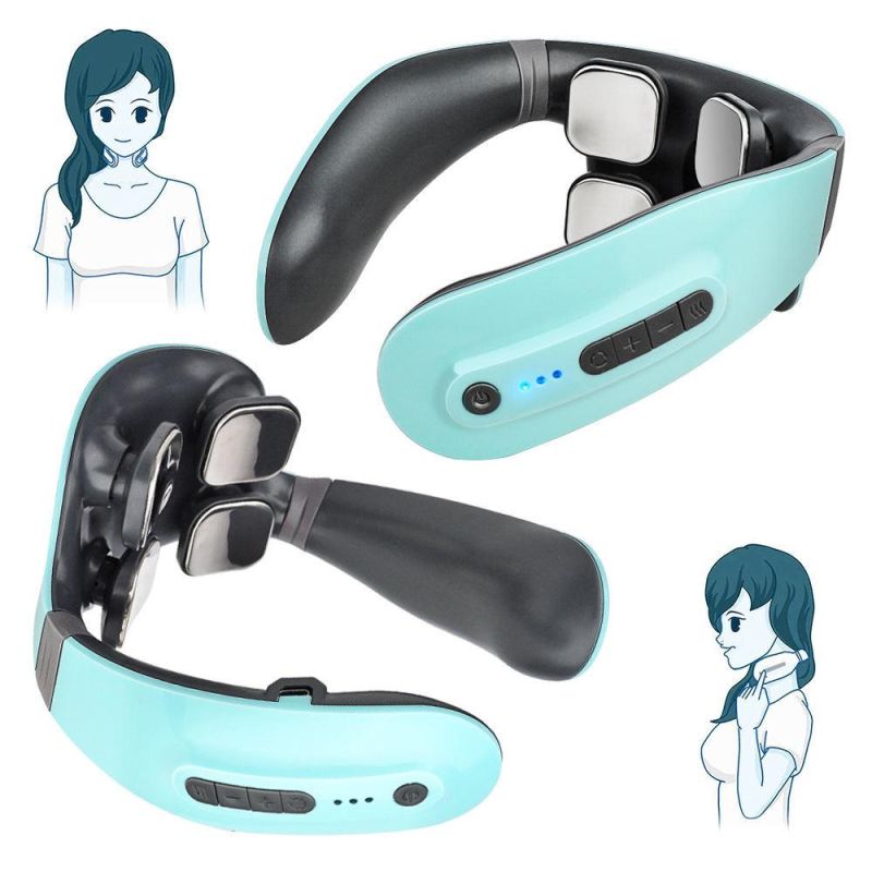 Tens Low Frequency Pulse Heating Massage 4D Smart Electric Neck Massager with 6 Modes 18 Levels