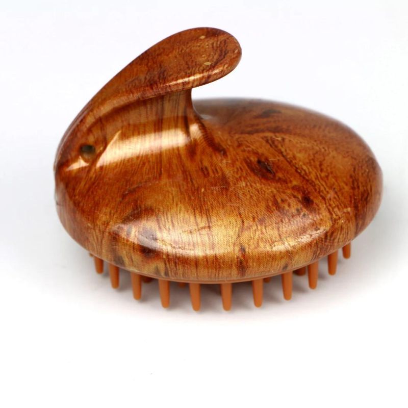 Plastic Head Scalp Massage with Wooden Printing
