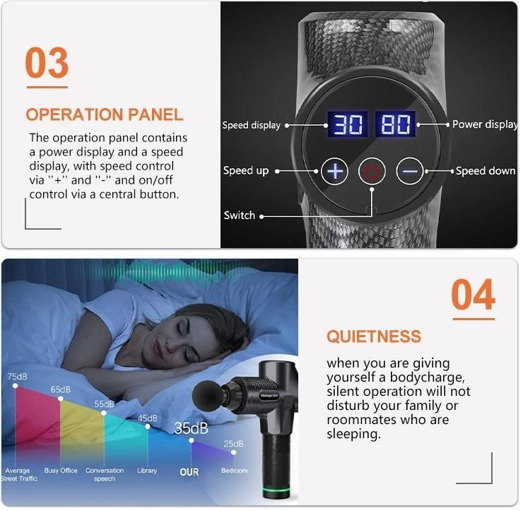 2022 Customize Model 30 Speed 20 Speed Muscle Massage Gun with LED Screen