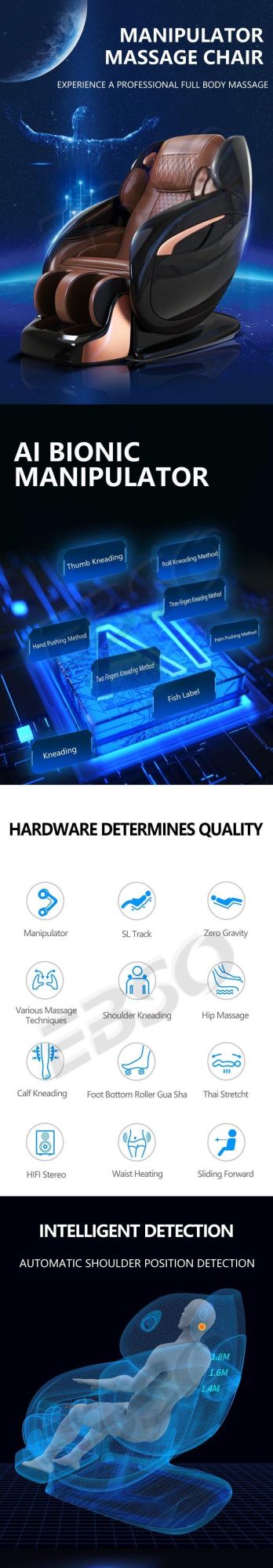 Wholesale Space Capsule Music Foot Relax Sofa 4D Electric Zero Gravity Full Body Luxury 3D Massage Chair