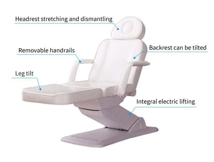 Electric 4 Motors Adjustable Cosmetic Chair Salone Furniture Electric Beauty Salon Facial Bed