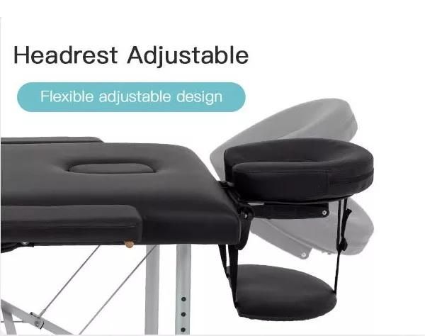 Adjustable Height up-Holstered Portable Folding Beds Beauty Massage Table