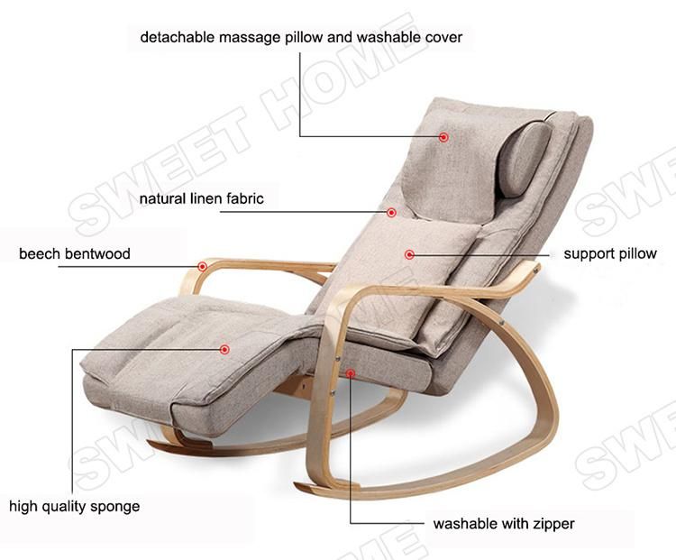 Electric Full Body Shiatsu Swing Armchair Portable Small Wood Rocker Massage Chair