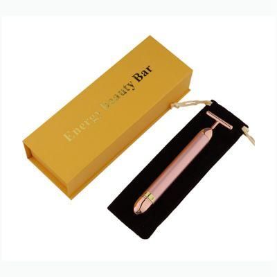 24K Gold Pulse Firming Massager Energy Beauty Bar Facial Roller Massager Derma Skincare Wrinkle Treatment