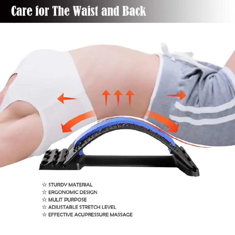 Hot Sale Spine Back Stretcher Fitness Equipment Pain Relief Adjustable Spine Device Lumbar Massager Back Stretcher
