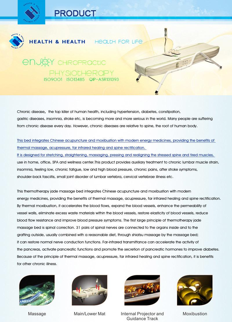 2018 New Arrival Therapy Jade Massage Table/Bed Pass Ce Certificate