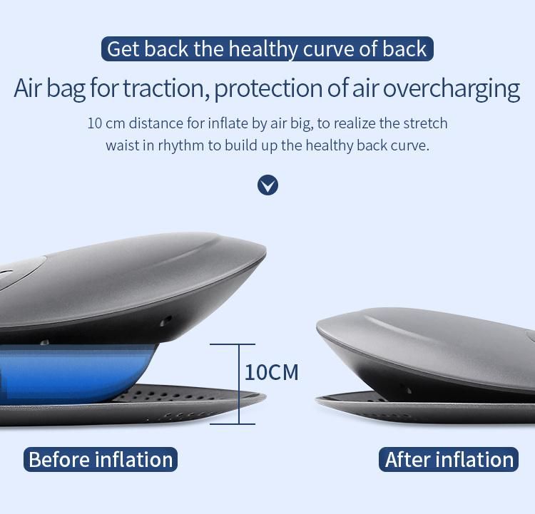 Electric Lumbar Air Traction Device with Inflated Back Stretcher, Vibration Massage with Heat
