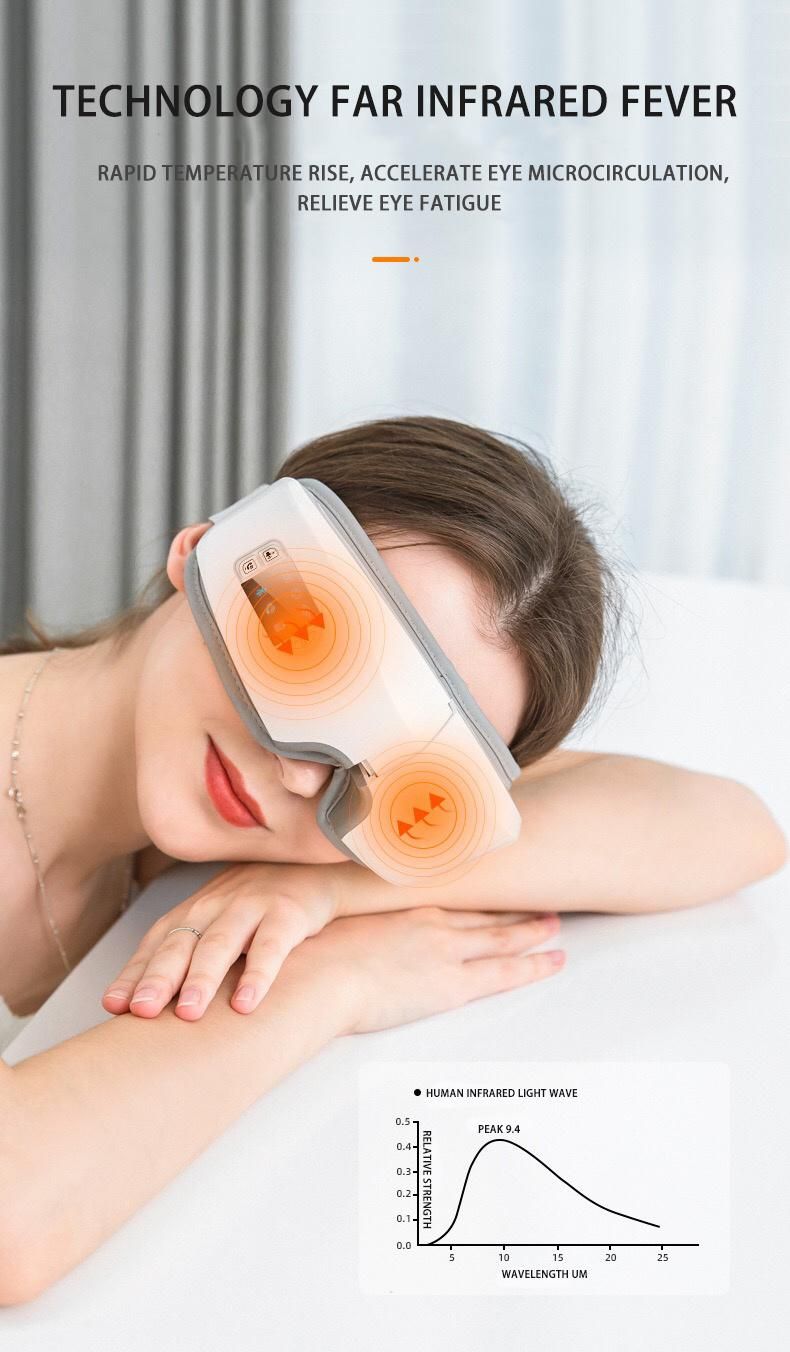 4D Smart Airbag Vibration Eye Massager Eye Care Instrumen Heating Bluetooth Music Relieves Fatigue and Dark Circles