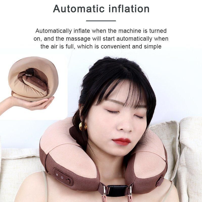 Shiatsu Massage Pillow with Heat Deep Tissue Kneading Travel Pillow with Massager