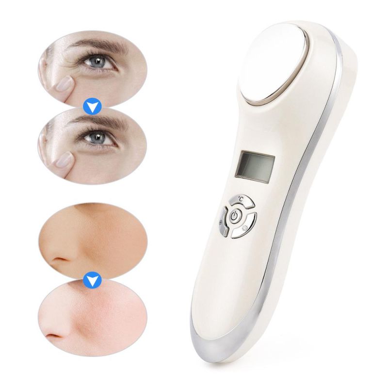 Rechargeable LED Hot Cold Hammer Skin Care Device Massager Anti-Aging Lifting Rejuvenation Facial Machine Skin Lifting Tighten