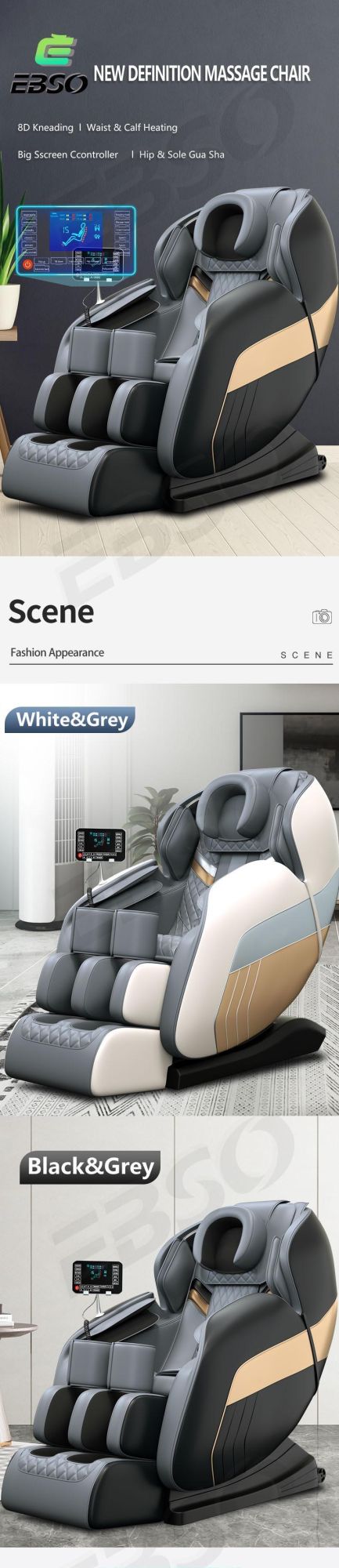 Zero Gravity Massage Chair Bluetooth Massage Chair Full Body Modern Design