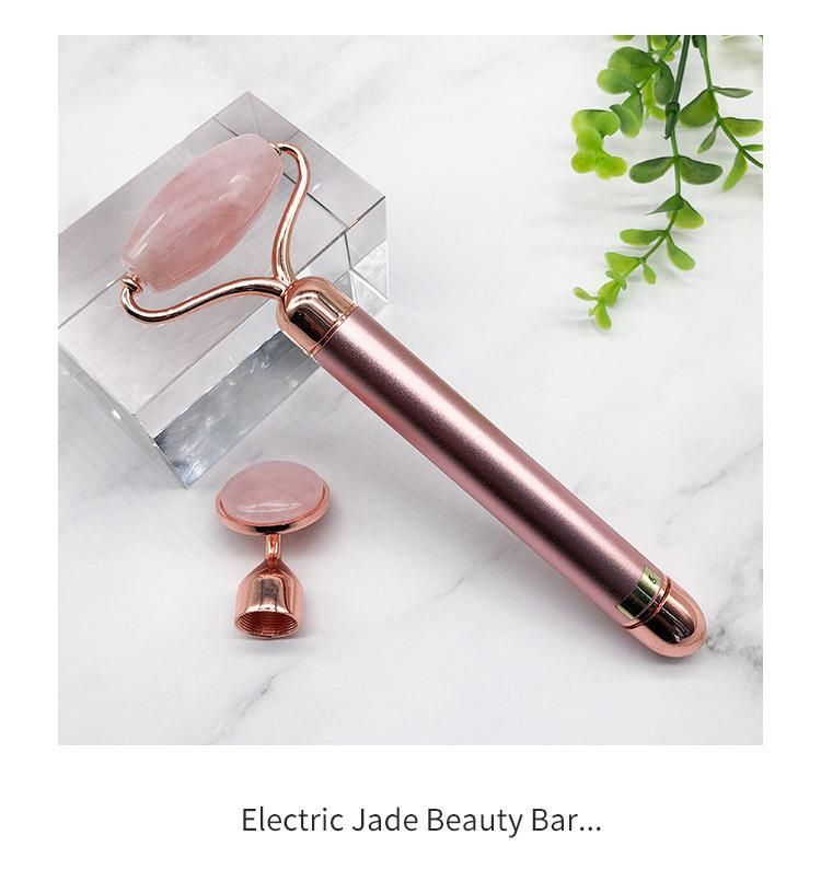 Face Massager Roller Vibrating Facial Rose Quartz Vibrating Facial Roller