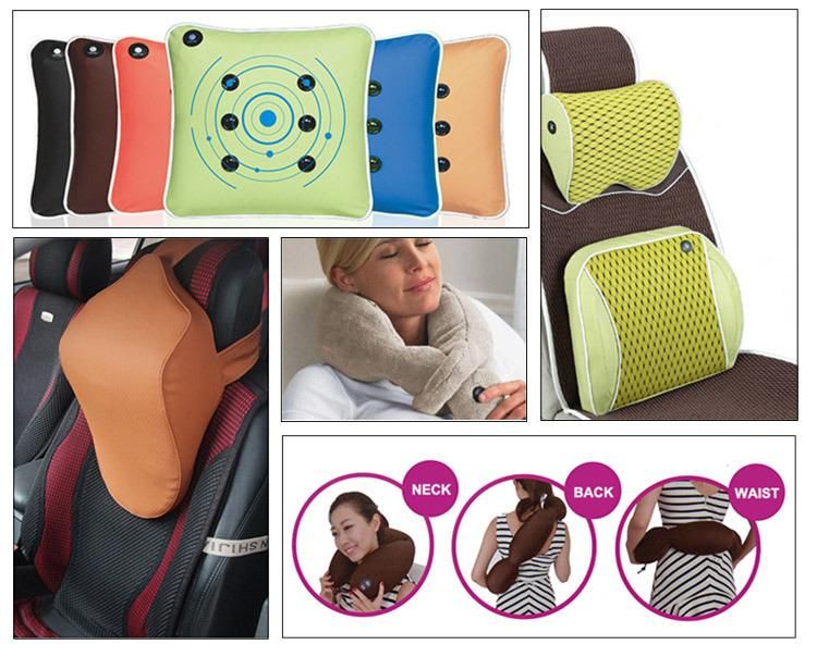 New Design Battery Operated Travel U Shape Neck Massager Electric Memory Foam Vibrating Neck Massage Pillow with Reading Lights