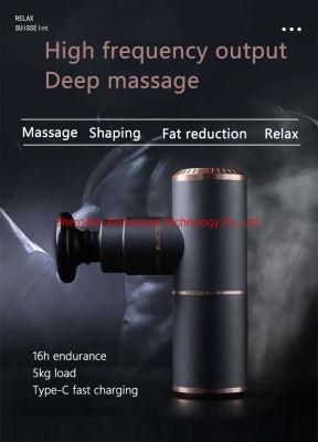 Massage Gun, Handheld Mini Percussion Muscle Massage Gun for Athletes, 4 Heads Portable Deep Tissue Massager for Neck, Back and Shoulder