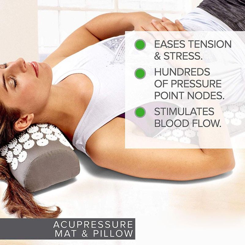 Acupressure Mat Head Neck Back Foot Massage Cushion Pillow Yoga Spike Mat Anti-Stress Acupuncture Pad Needle Massager