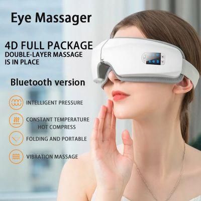 4D Smart Airbag Vibration Eye Massager Eye Care Instrumen Heating Bluetooth Music Relieves Fatigue and Dark Circles